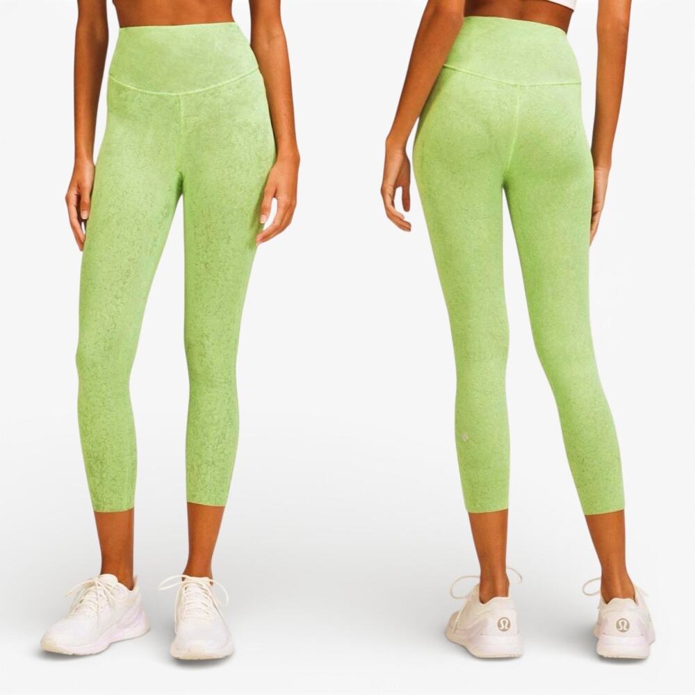 LULULEMON Base Pace High-Rise Crop 23" Running Tight City Grit Green Size 4